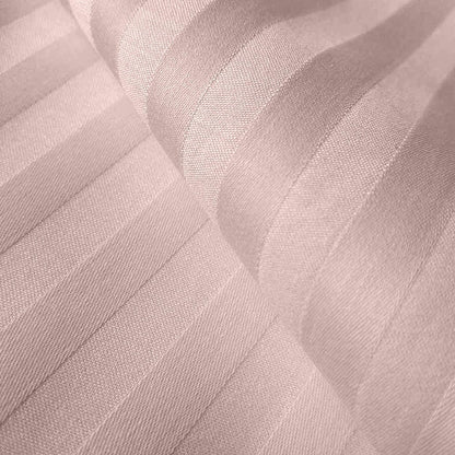 Hometerior Luxe Satin Stripes Bedsheet – Soft Blush, Dreamy & Elegant - 210 TC